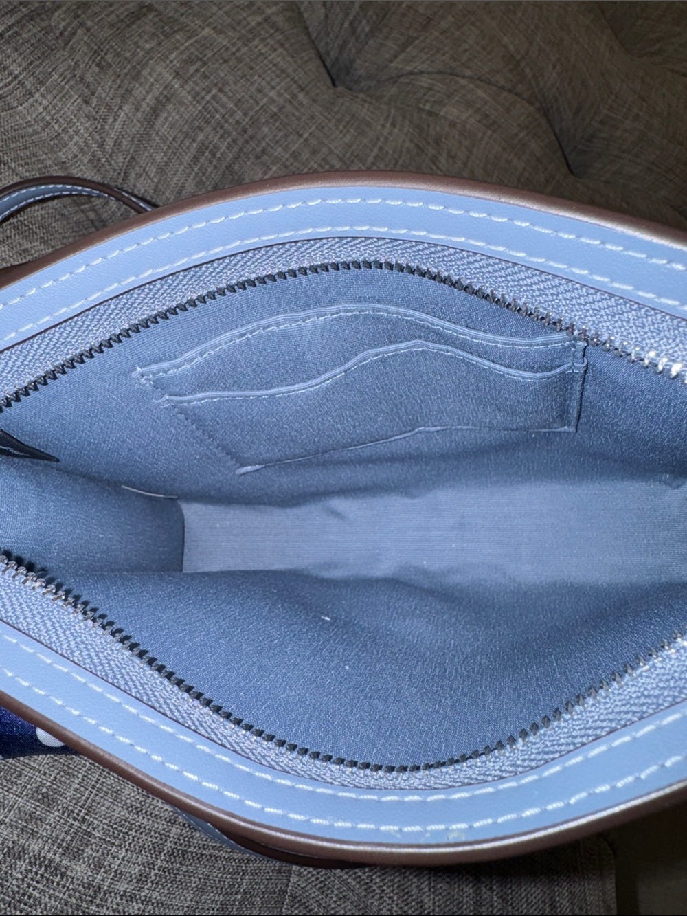 Coach Bag Blue Slim Crossbody in Signature Chambray NWT - Picture 11 of 17